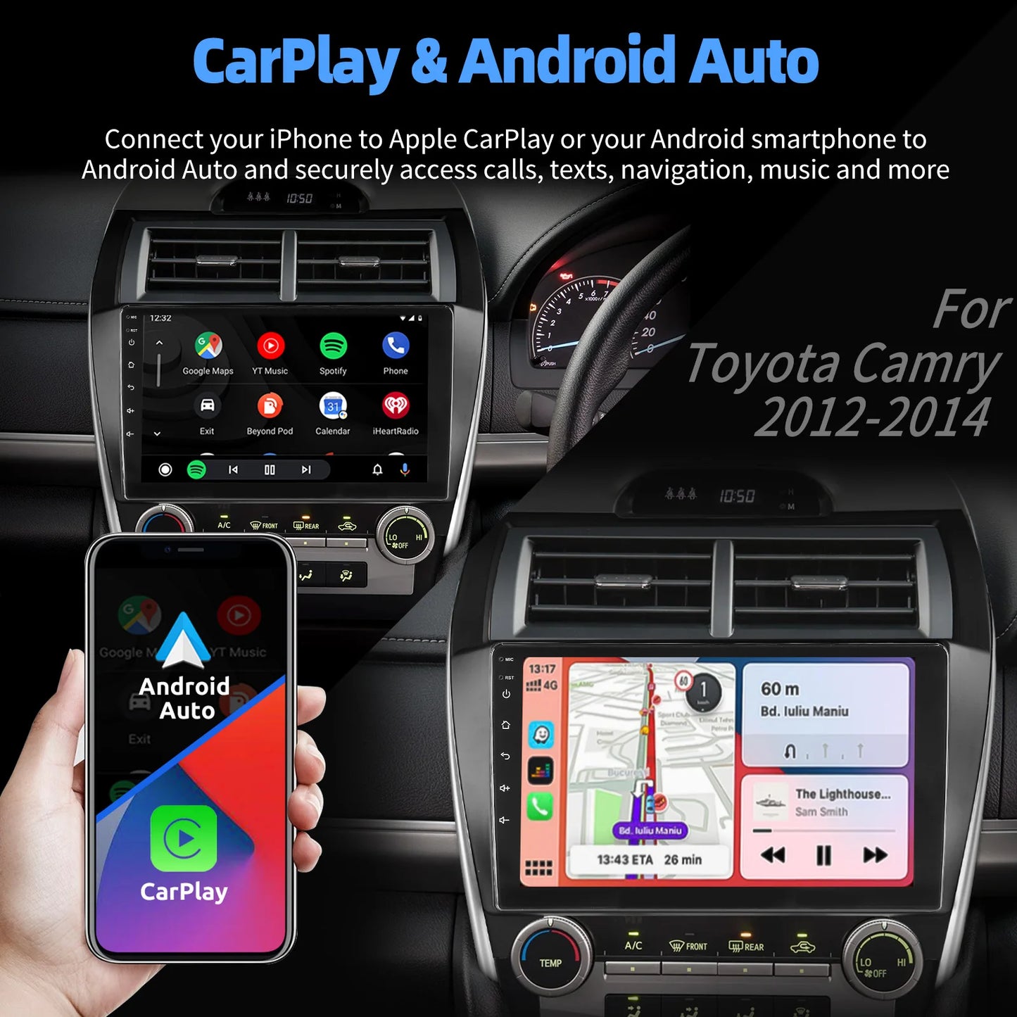 LEEOCAR Android Car Stereo With CarPlay GPS For Toyota Camry