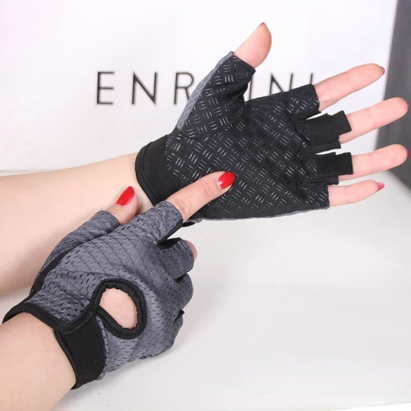 Cycling Fingerless Gloves Breathable Anti-Slip For Women And Men