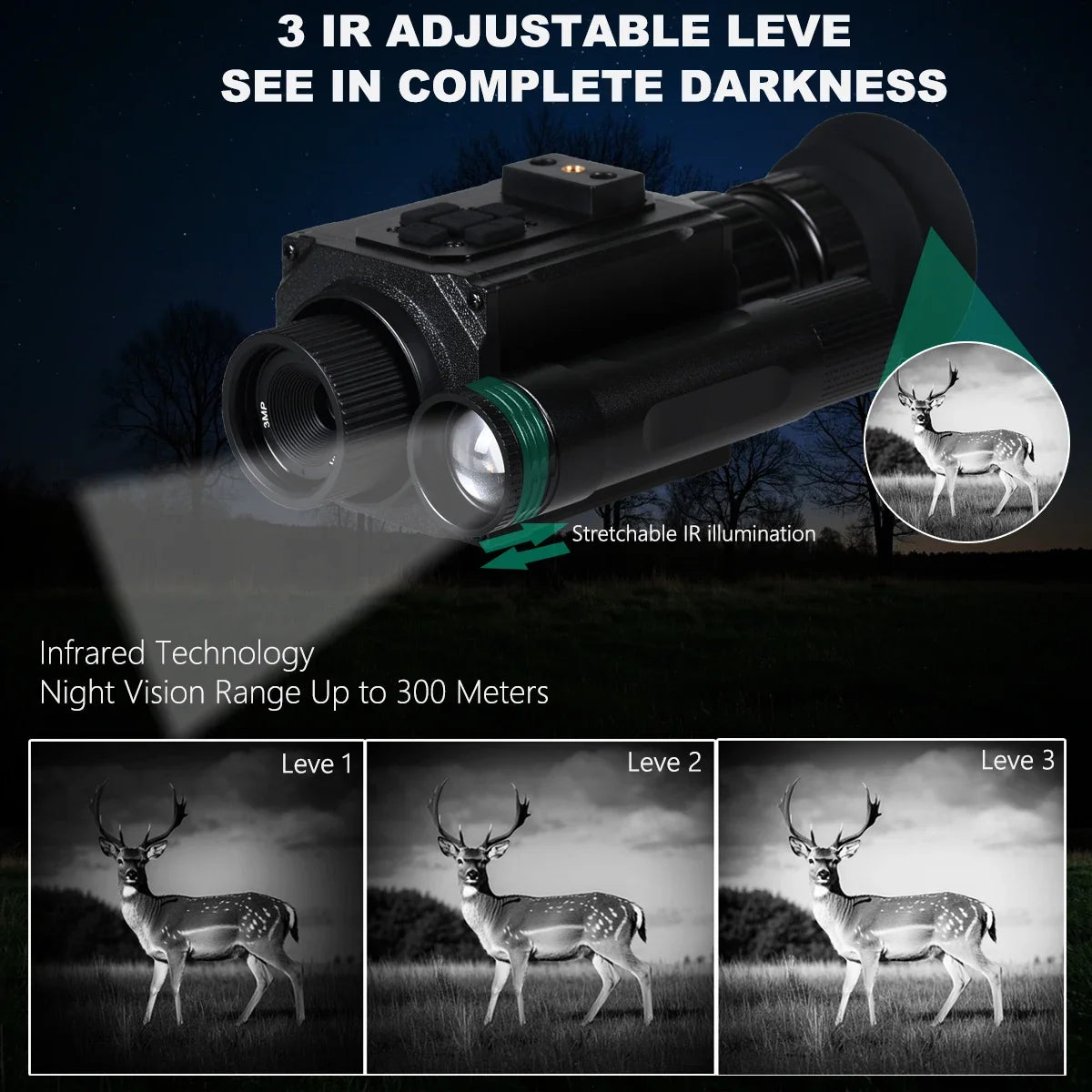 Megaorei NK006 1080P Night Vision Monocular With 5x Zoom 940nm IR