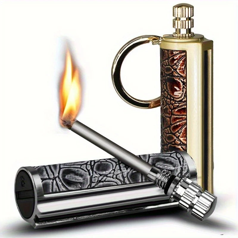 TopFlames Metal Flint Lighter Waterproof Reusable Fire Starter For Outdoor