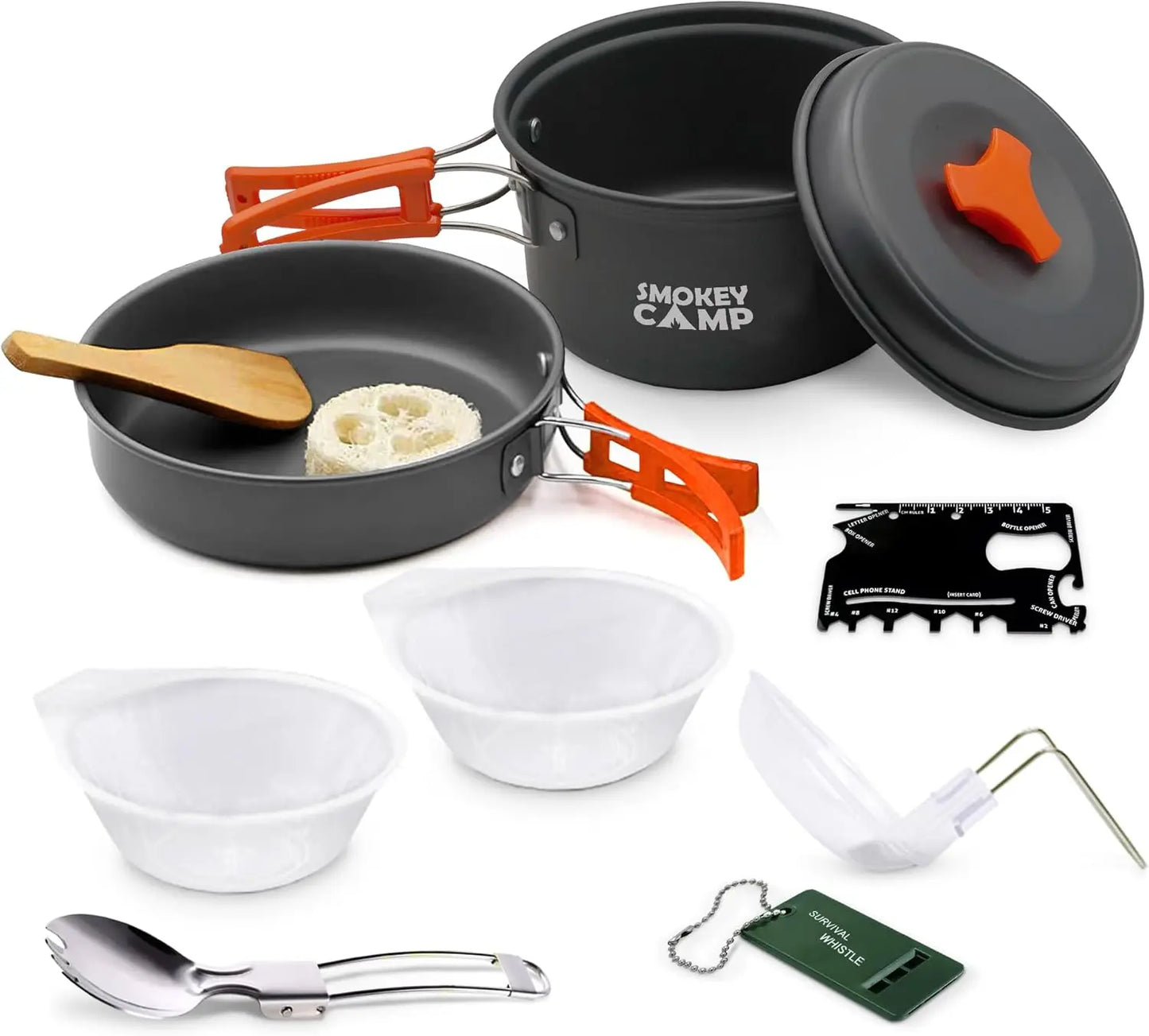 Camping Cookware Mess Kit With Stove All In One Portable