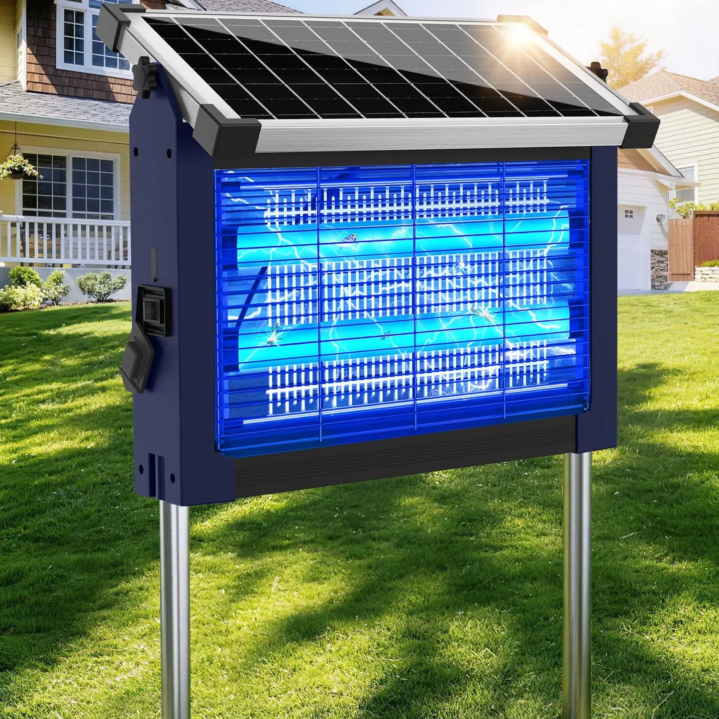 Solar Bug Zapper Outdoor Waterproof 4500V Cordless Mosquito Zapper