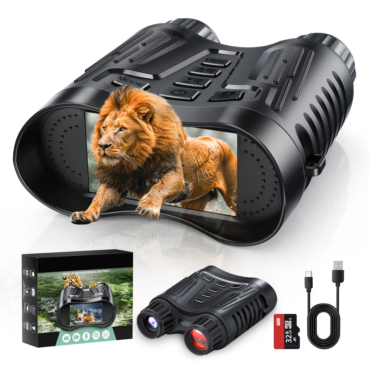 Letcmoi Rechargeable Night Vision 4K Infrared Telescope Camera