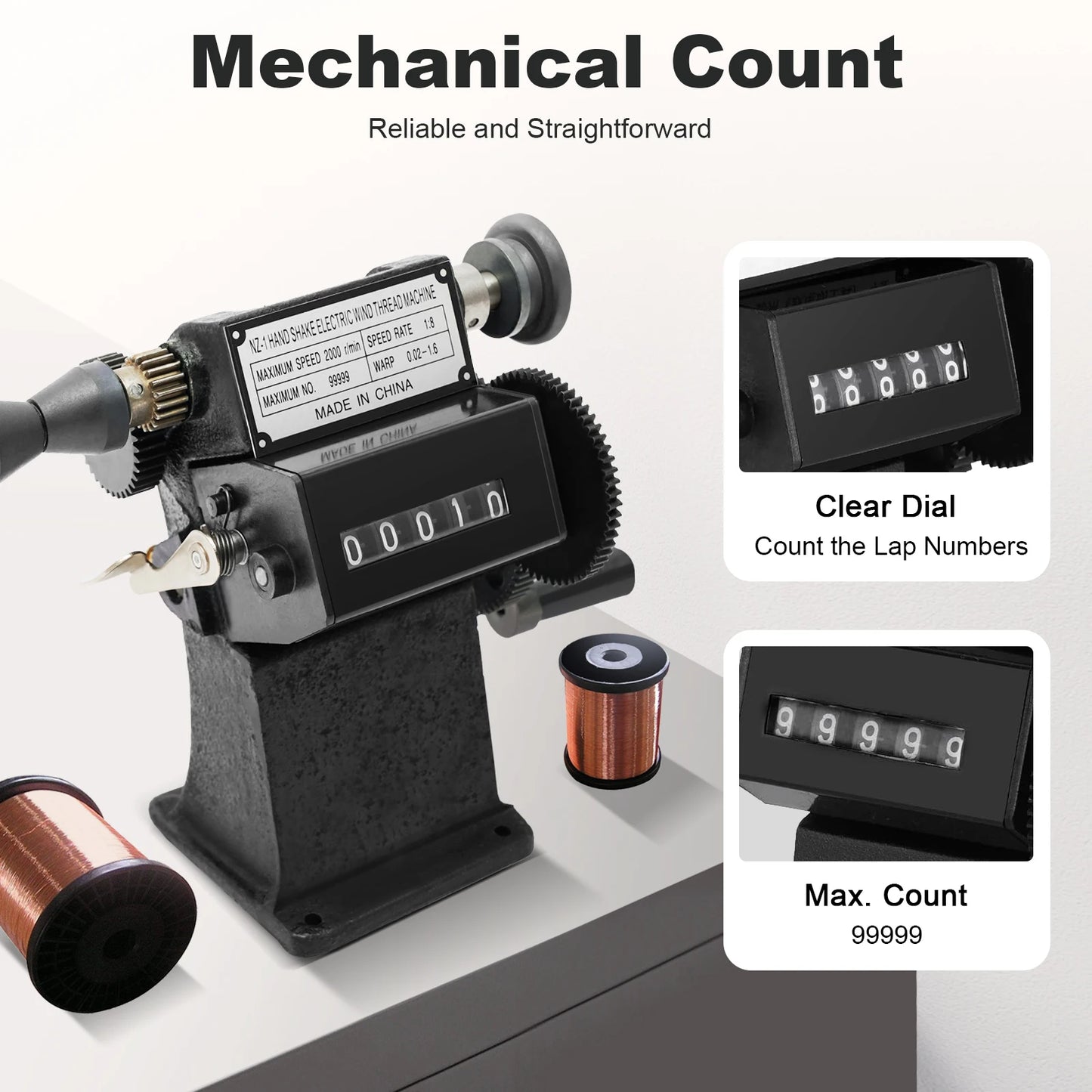 Fishing Line Spooler With Counting Machine For Telescopic Rods