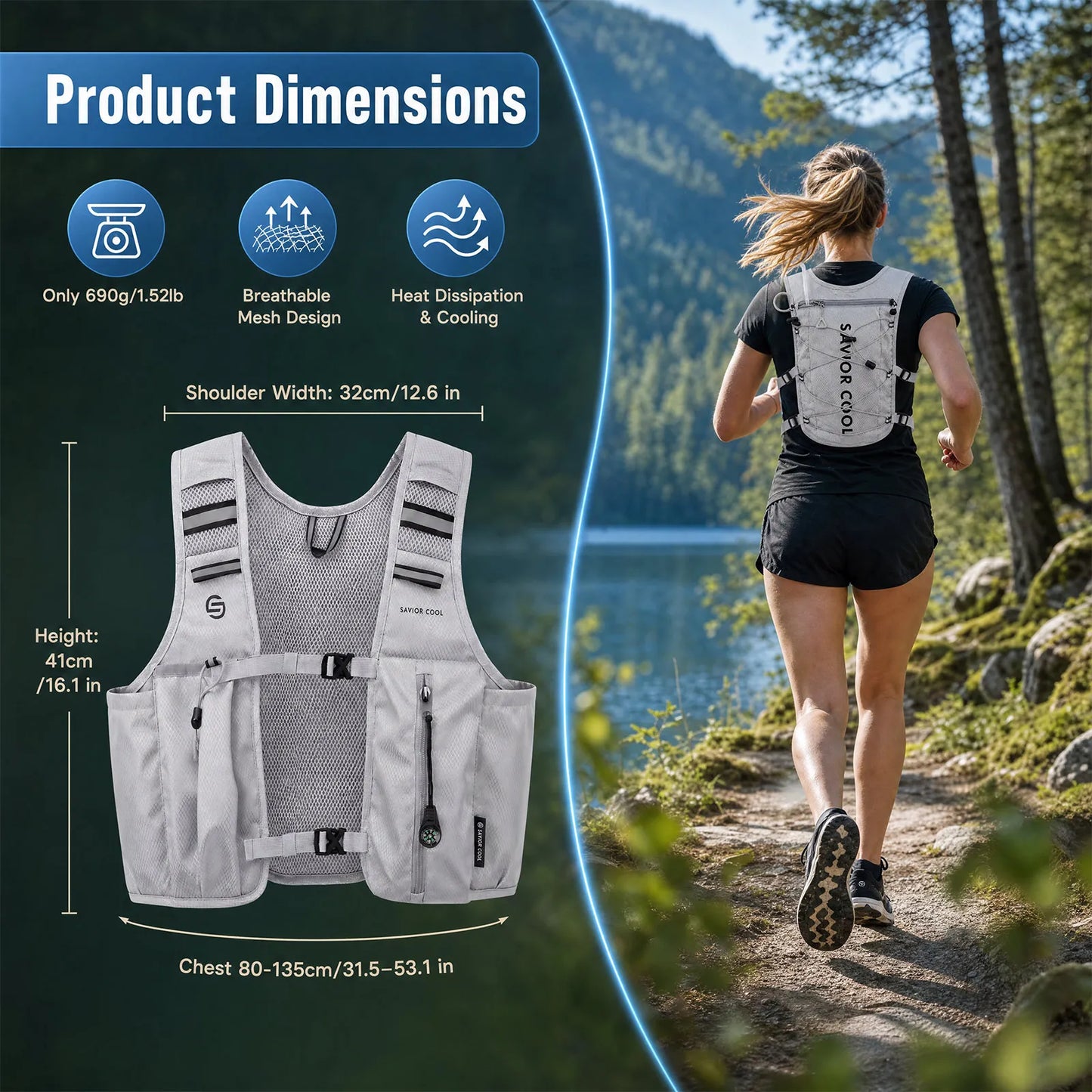 Snow Deer Outdoors Tactical Cooling Vest With Built-In Water Bladder