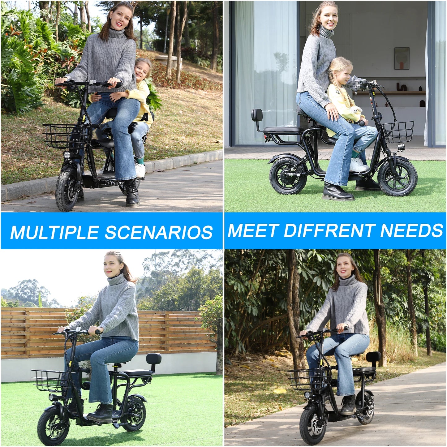 Eilleo Spacewalk 36V Electric Scooter With 3 Seats