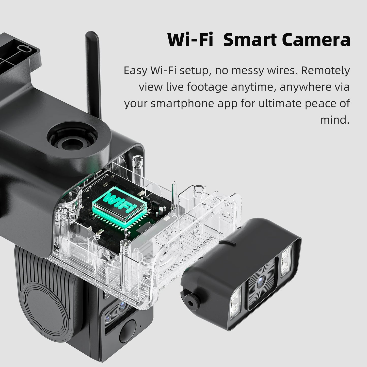 Solar Dual-Lens WIFI Security Camera With Battery Outdoor