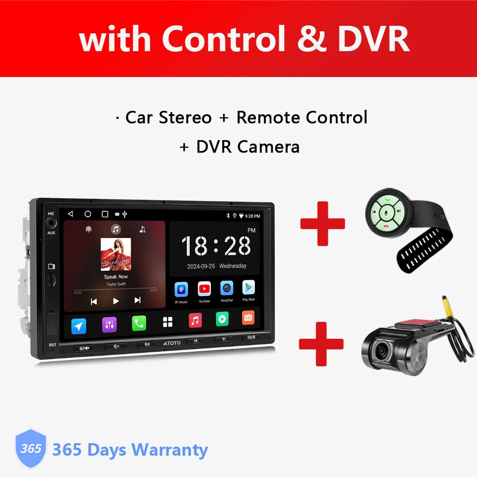 ATOTO Double Din Android Car Stereo System With CarPlay