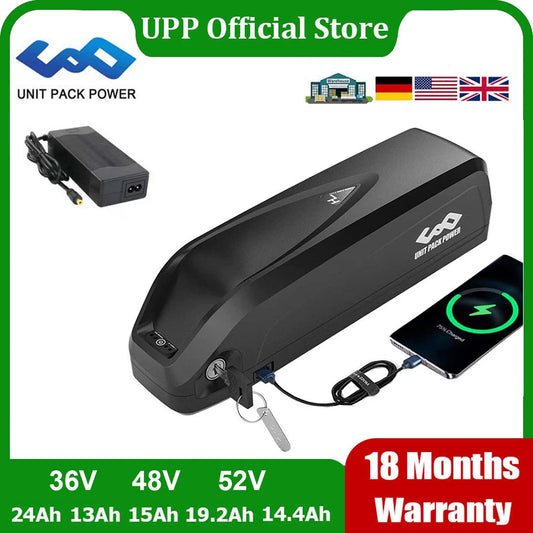 UNITPACKPOWER Ebike Battery 36V 48V 52V 20Ah for Bafang