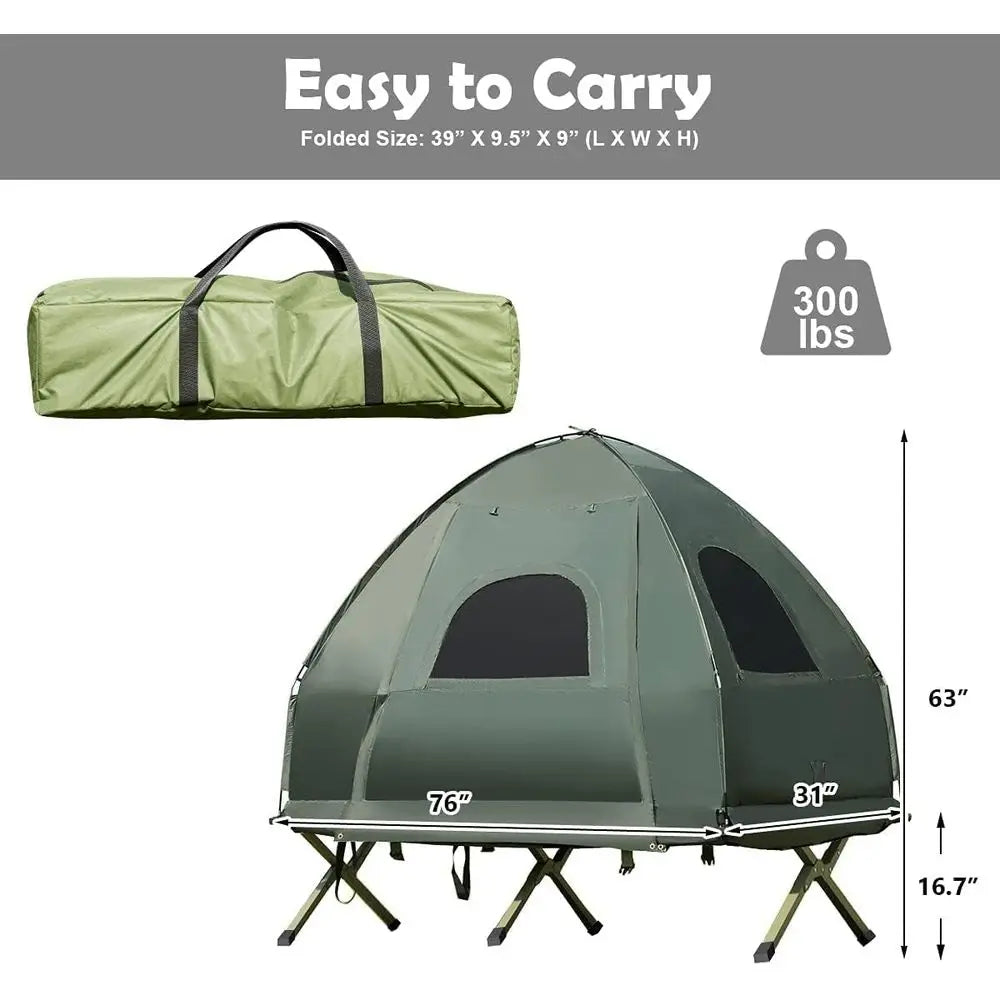 Portable Camping Tent Cot With Carry Bag And Air Mattress