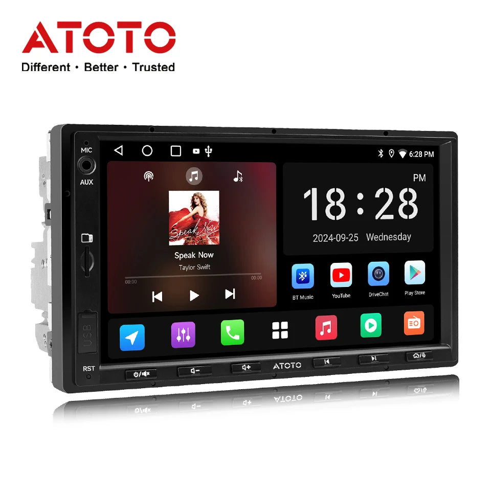 ATOTO Double Din Android Car Stereo System With CarPlay