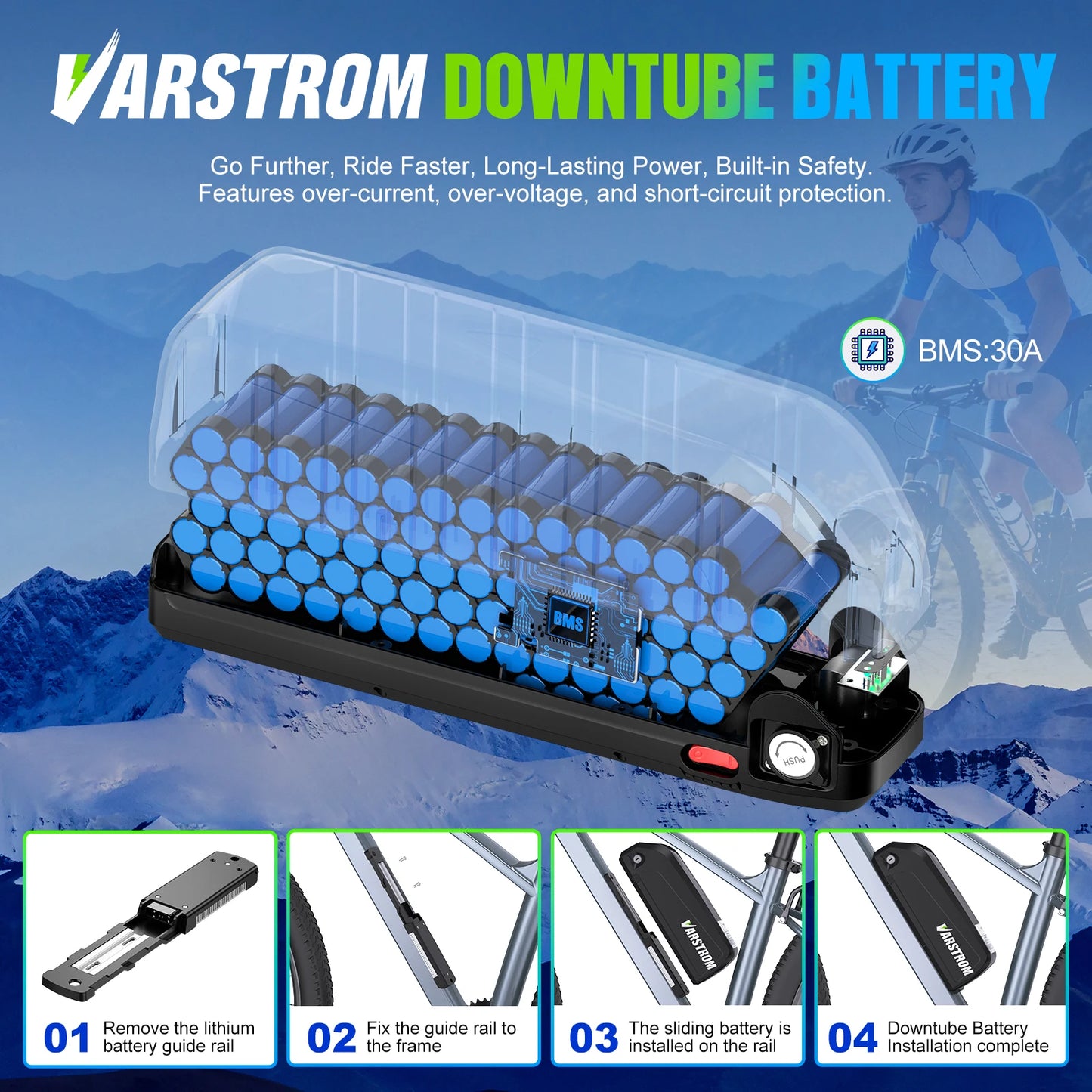 Hailong 48V Downtube Ebike Battery Pack 21700 Cells