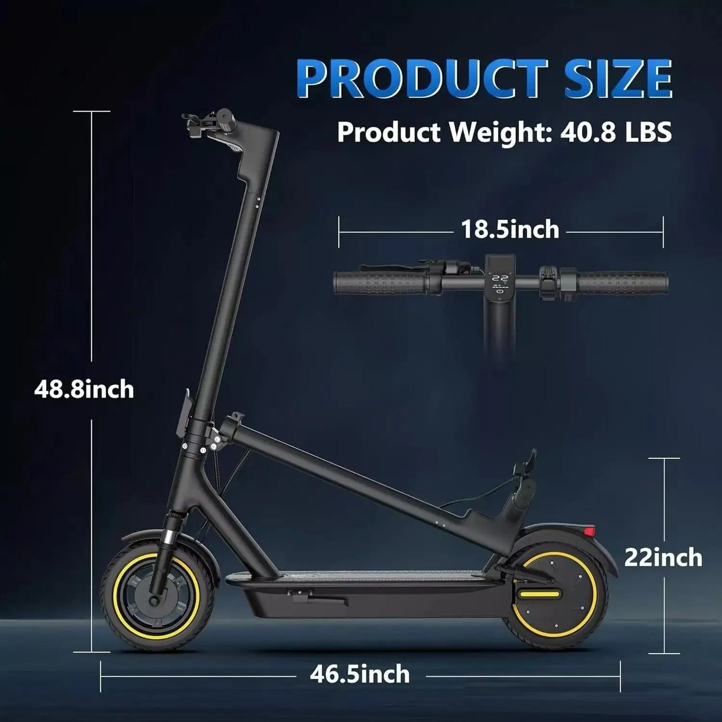 LADPED LPMAX Folding Electric Scooter 22 MPH 500W 14.5Ah 28Miles
