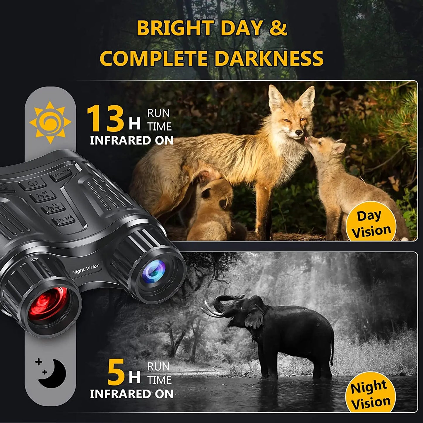 Letcmoi Rechargeable Night Vision 4K Infrared Telescope Camera