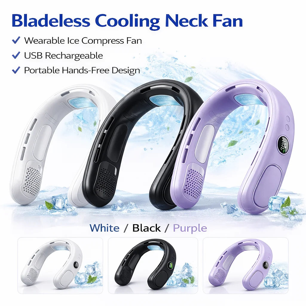 N90 Neck Fan Bladeless Wearable USB Rechargeable Five Speed Portable