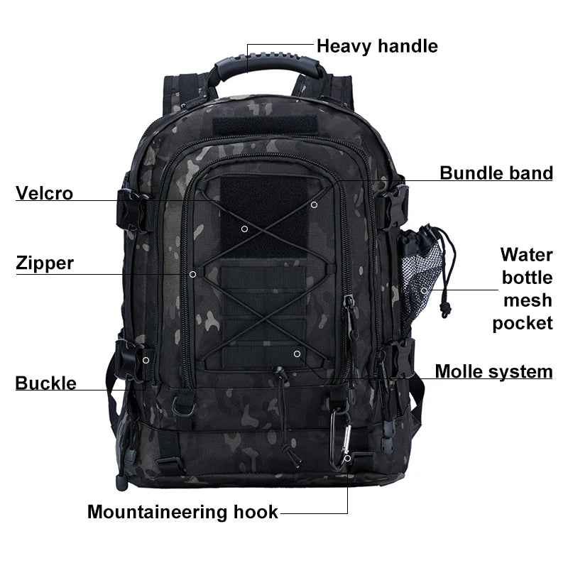 Tactical Backpack Military Daypack Molle Assault Pack for Hiking