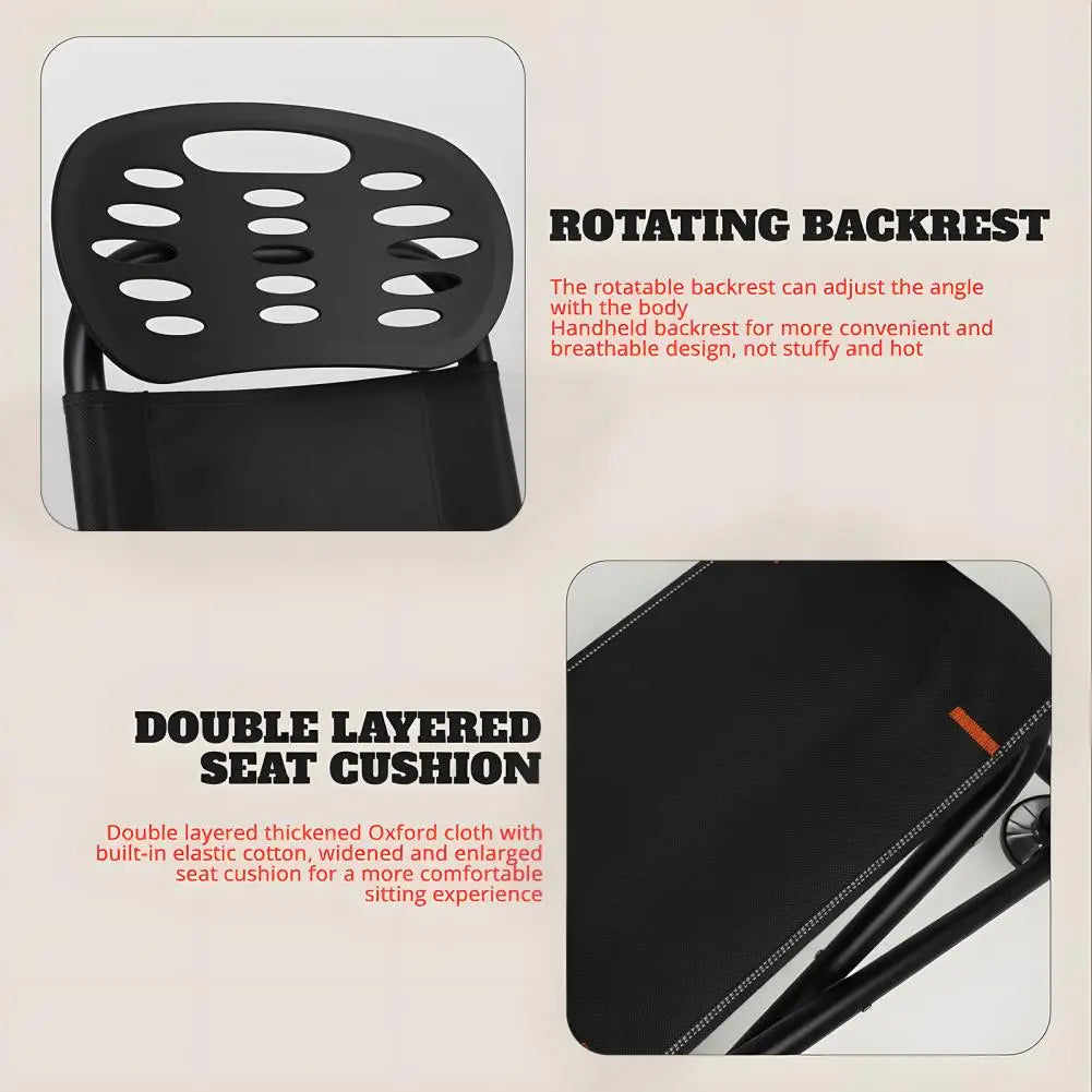 Folding Fishing Deck Chair With Backrest And Rod Holder