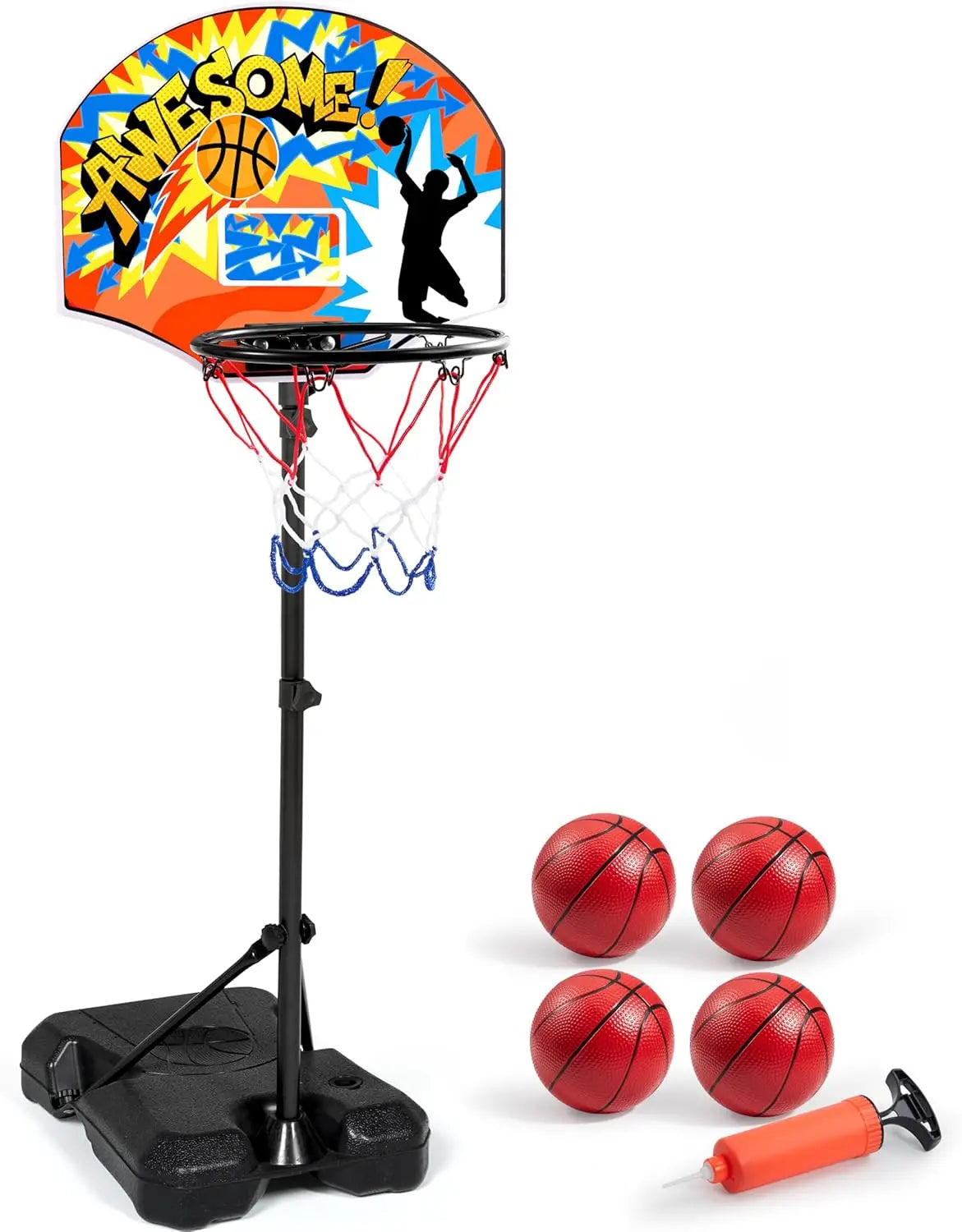 Joyfy LED Scoring Arcade Basketball Game With Four Balls And Adjustable Stand