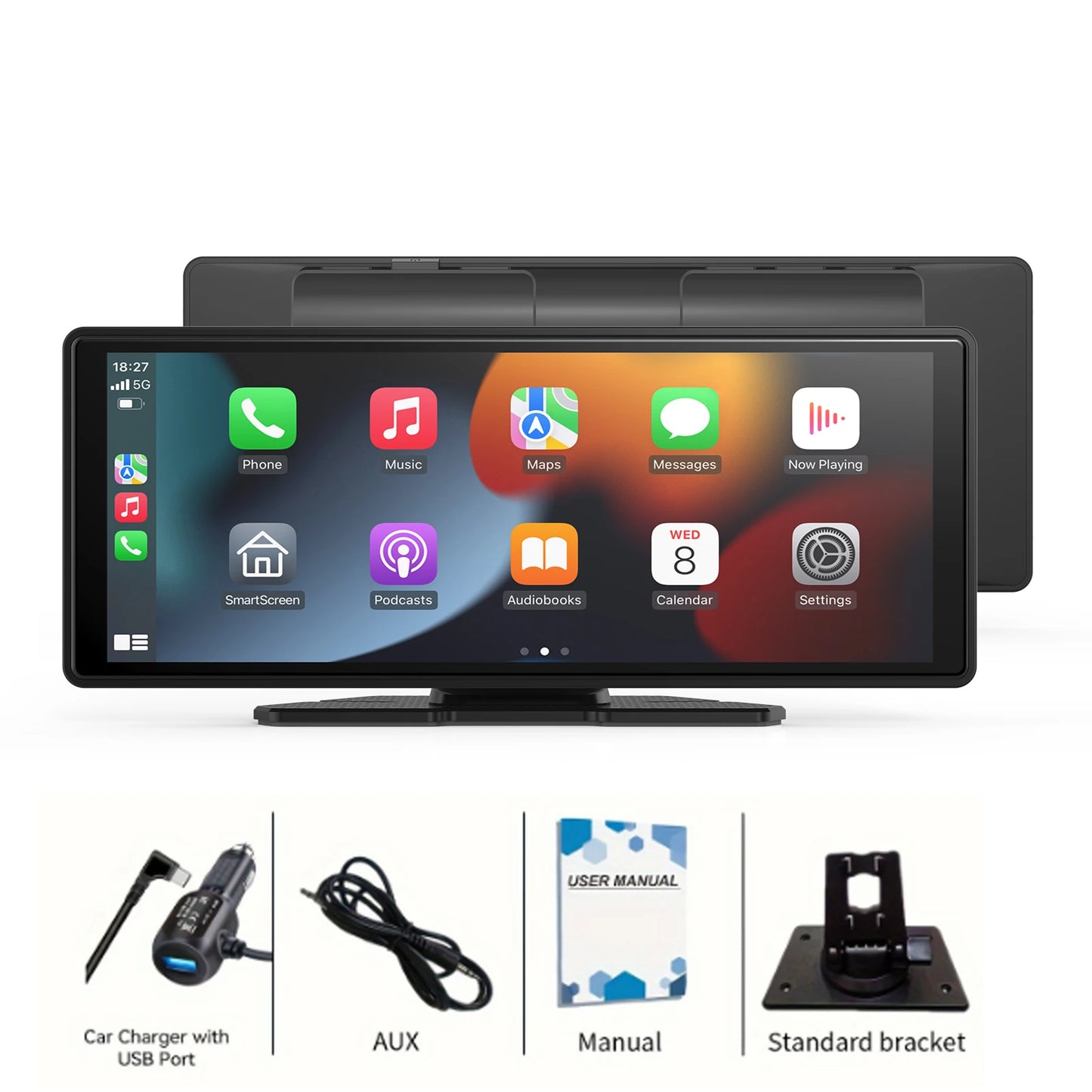 Portable 4K Car DVR With Wireless CarPlay And Android Auto