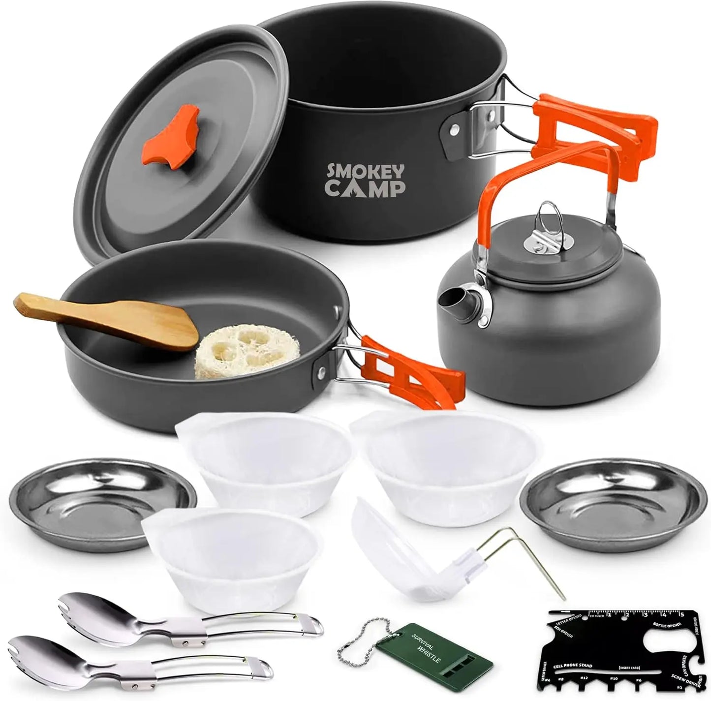 Camping Cookware Mess Kit With Stove All In One Portable