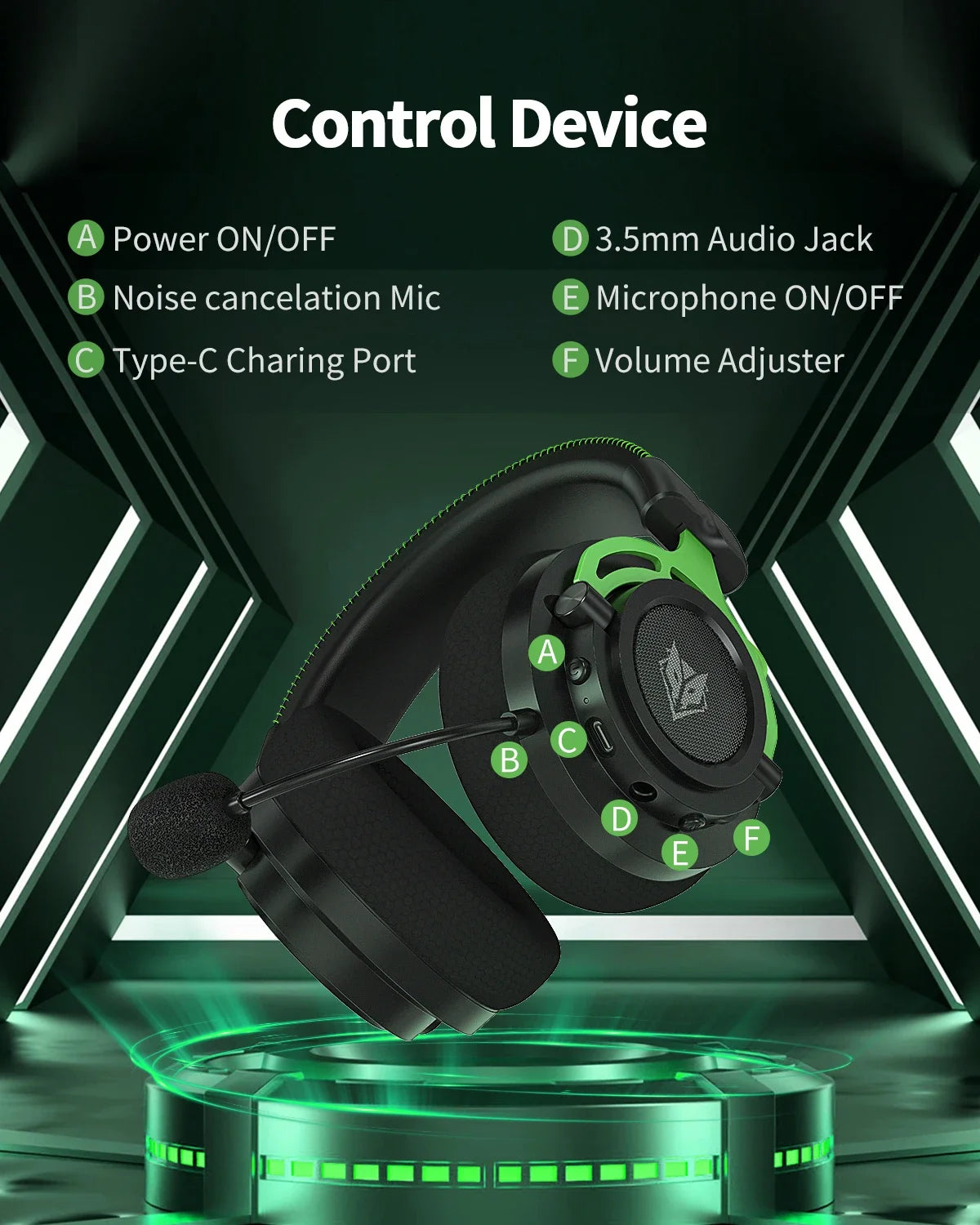 NUBWO G03 Wireless Gaming Headset With Dongle And Mic