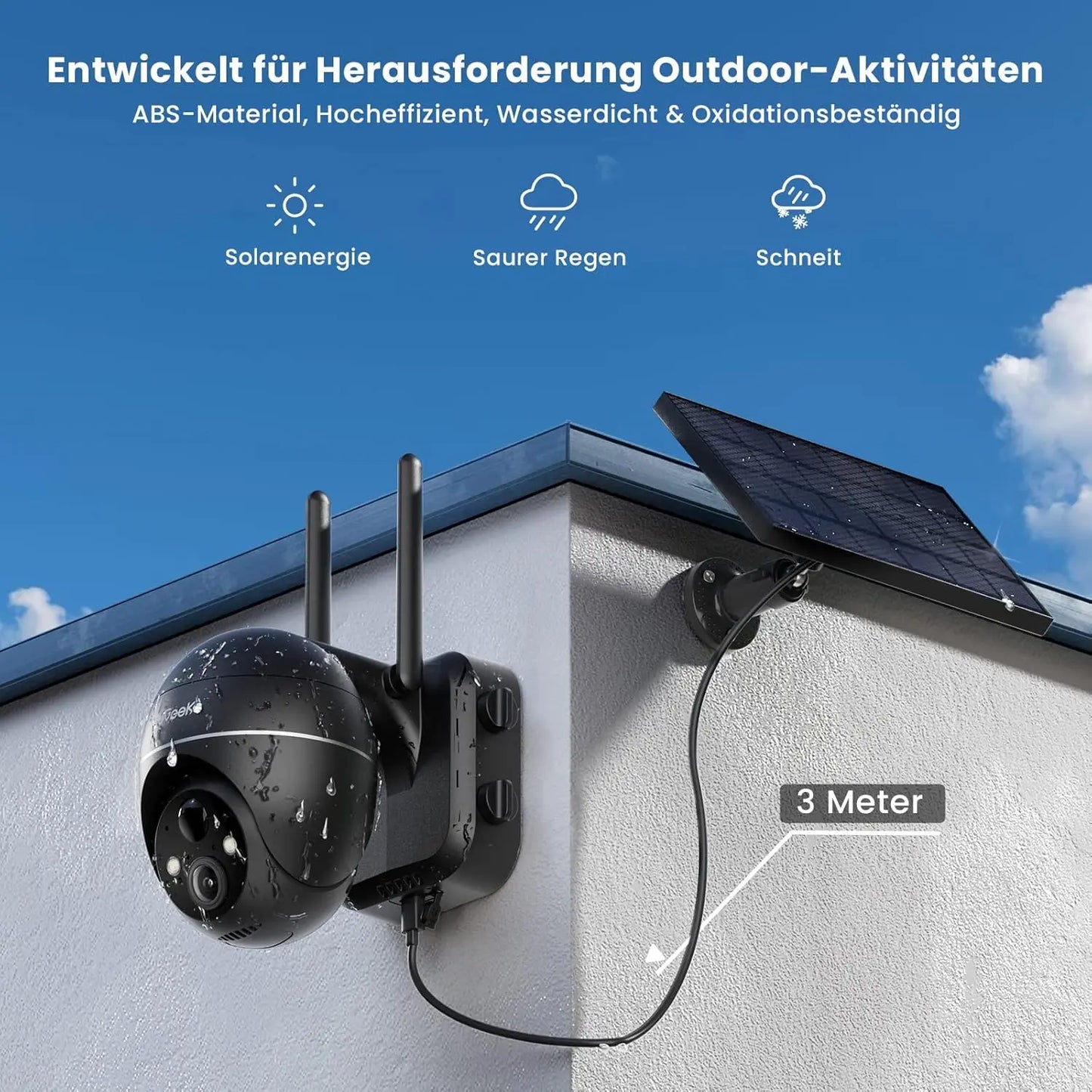 IEGEEK 5MP Outdoor Battery PTZ Surveillance Camera With Solar WiFi