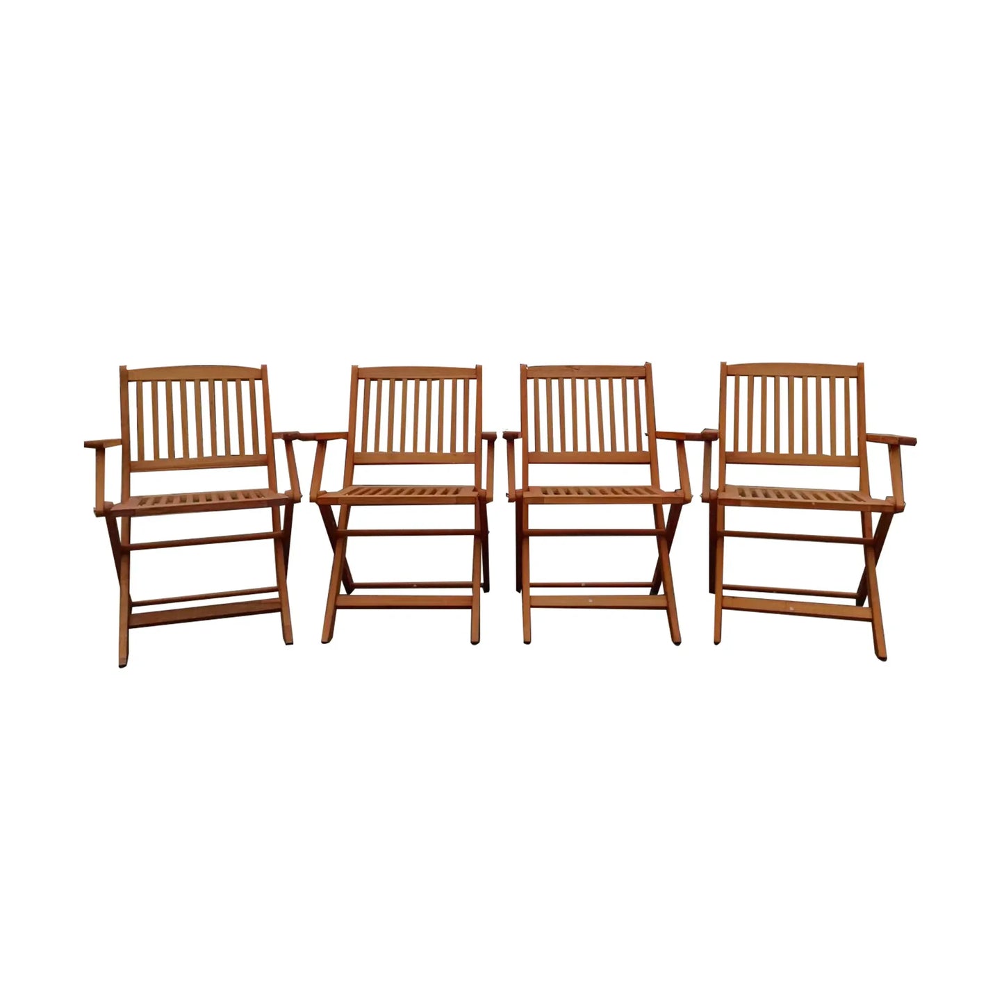 Foldable Patio Dining Set With 4 Folding Chairs Teak