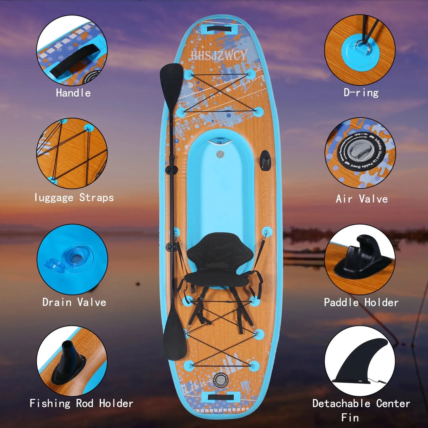 HHSJZWCY Inflatable Stand Up Paddle Board Kayak With Seat For Fishing