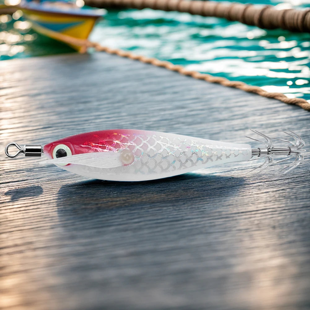 Glow In The Dark Squid Fishing Lure With Dimensional Eyes