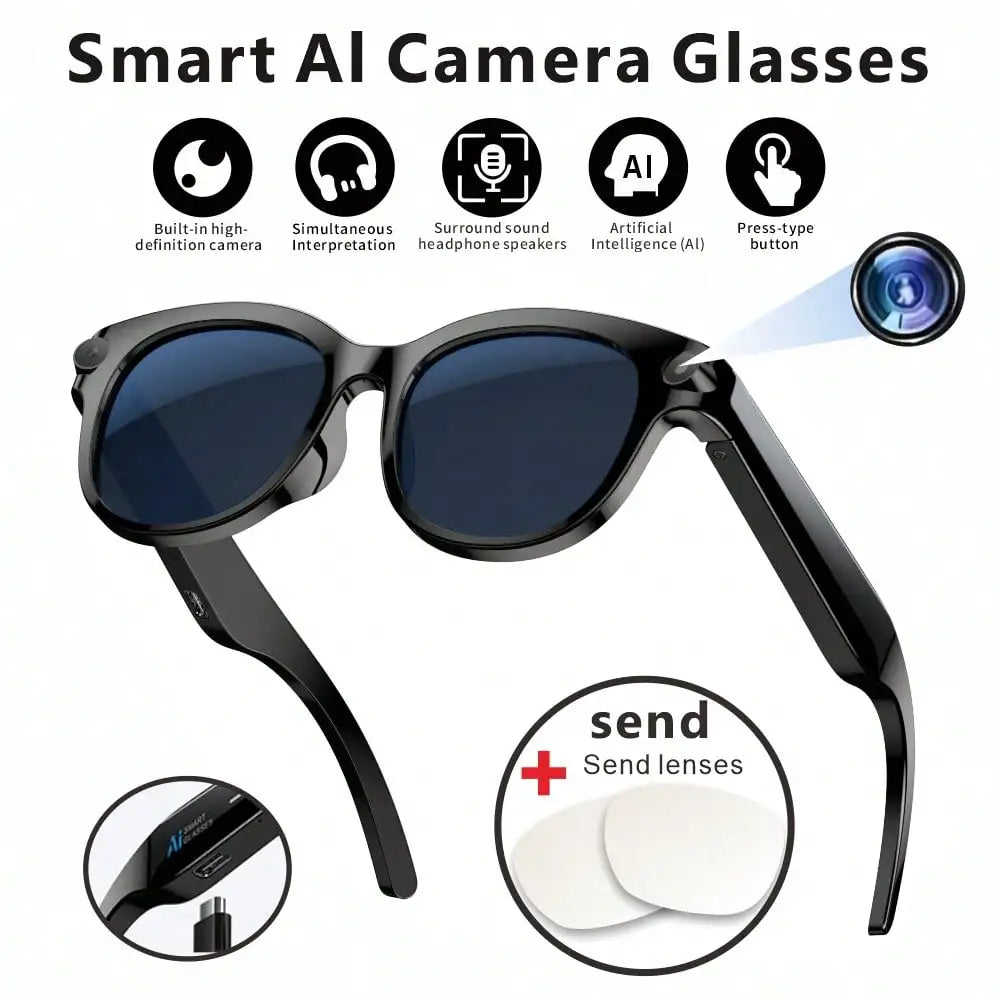 SENBONO AI Smart Glasses With 2MP Camera And Translator