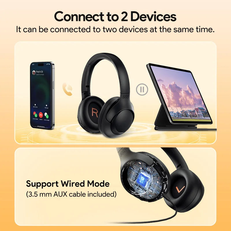 QC H3 ANC Wireless Headphones Bluetooth 5.4 HiRes Audio