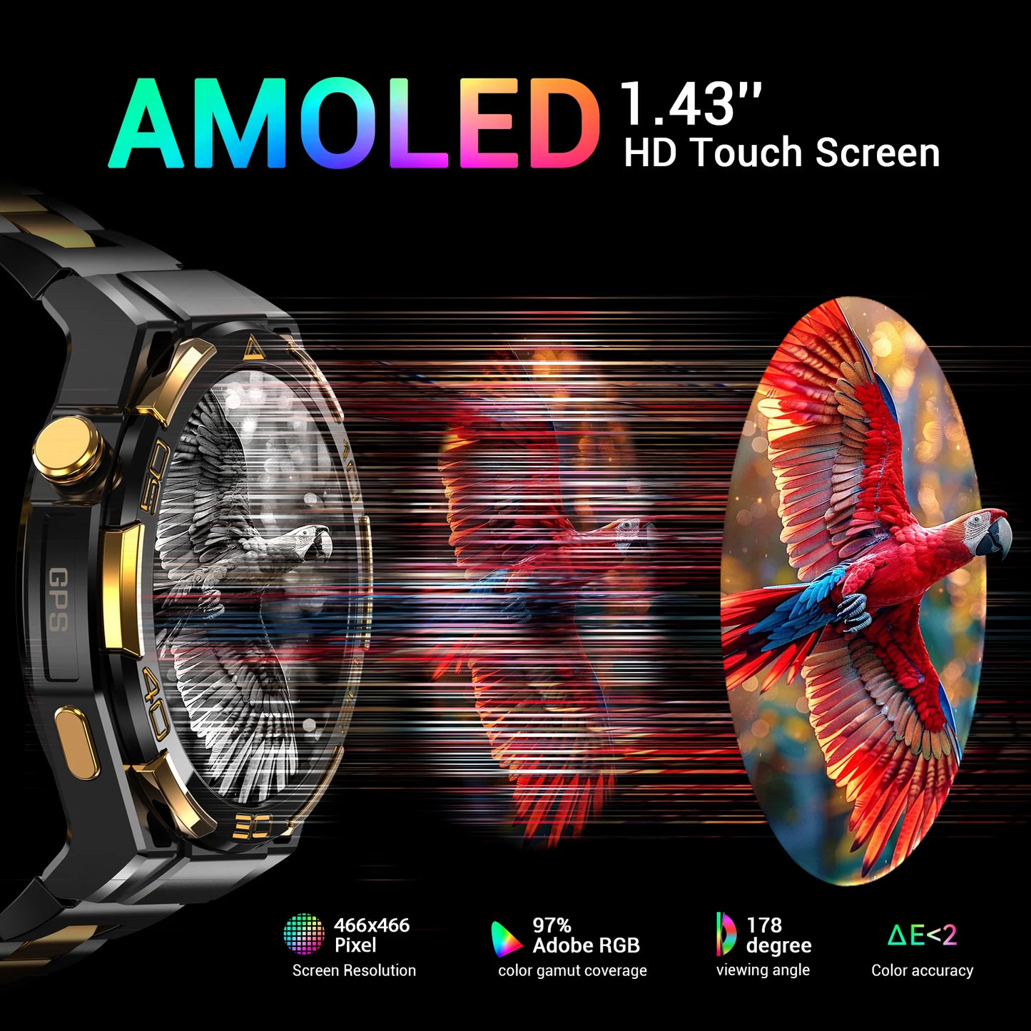 IOWODO W90Pro GPS Smartwatch With Flashlight And Bluetooth