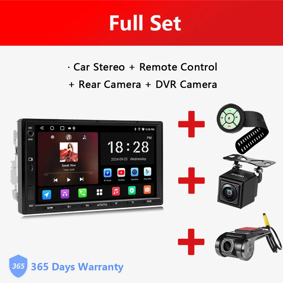 ATOTO Double Din Android Car Stereo System With CarPlay