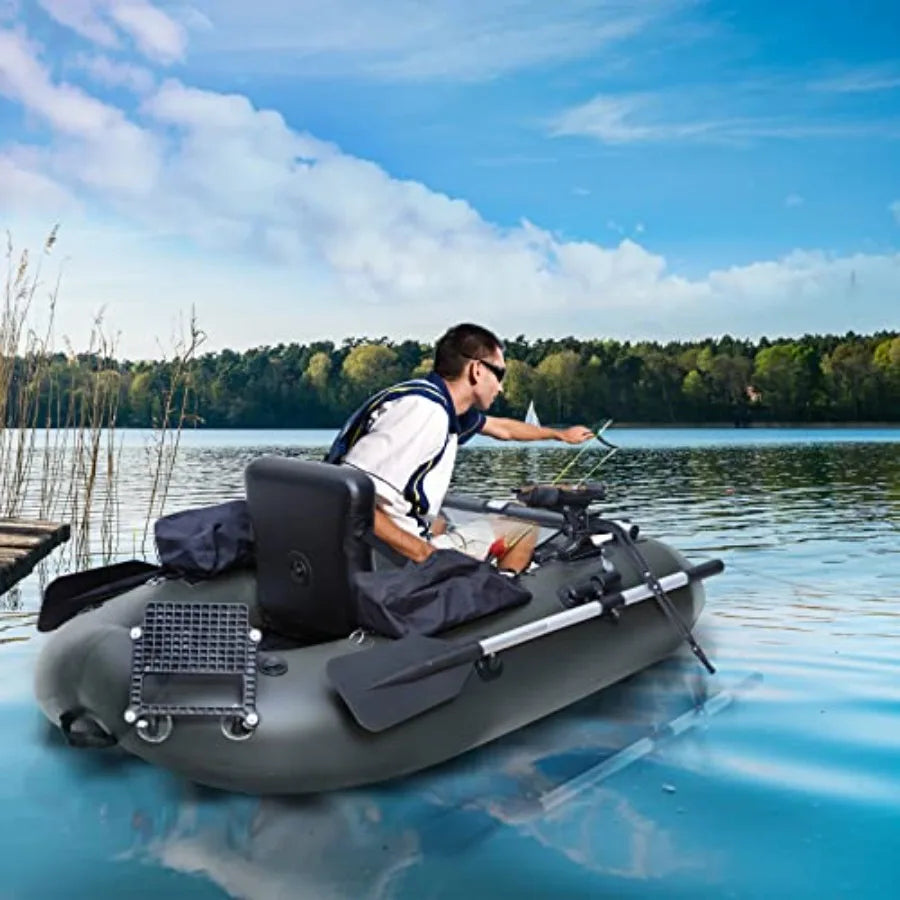 Inflatable Fishing Float Tube Belly Boat With Adjustable Straps Pockets