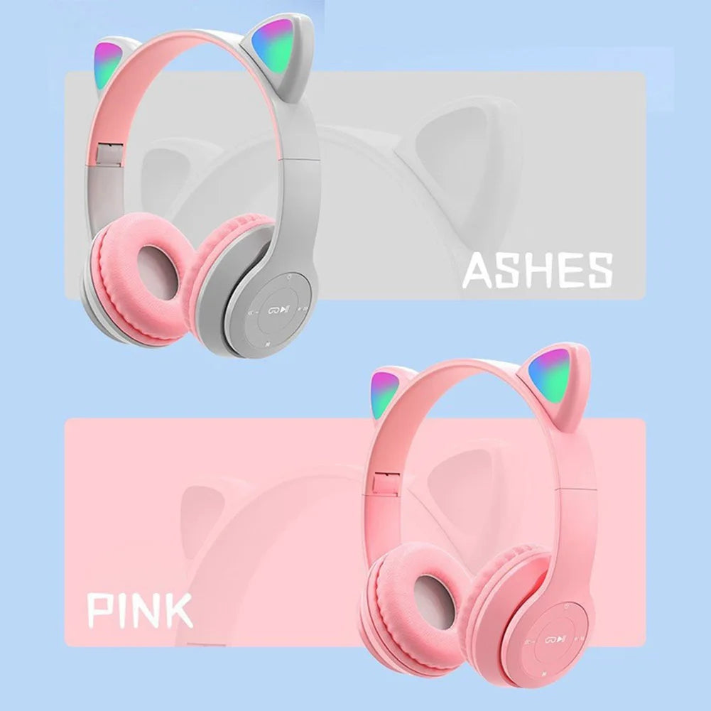 Wireless Cat Ear Headphones Bluetooth Five Point Zero Over-Ear Glow