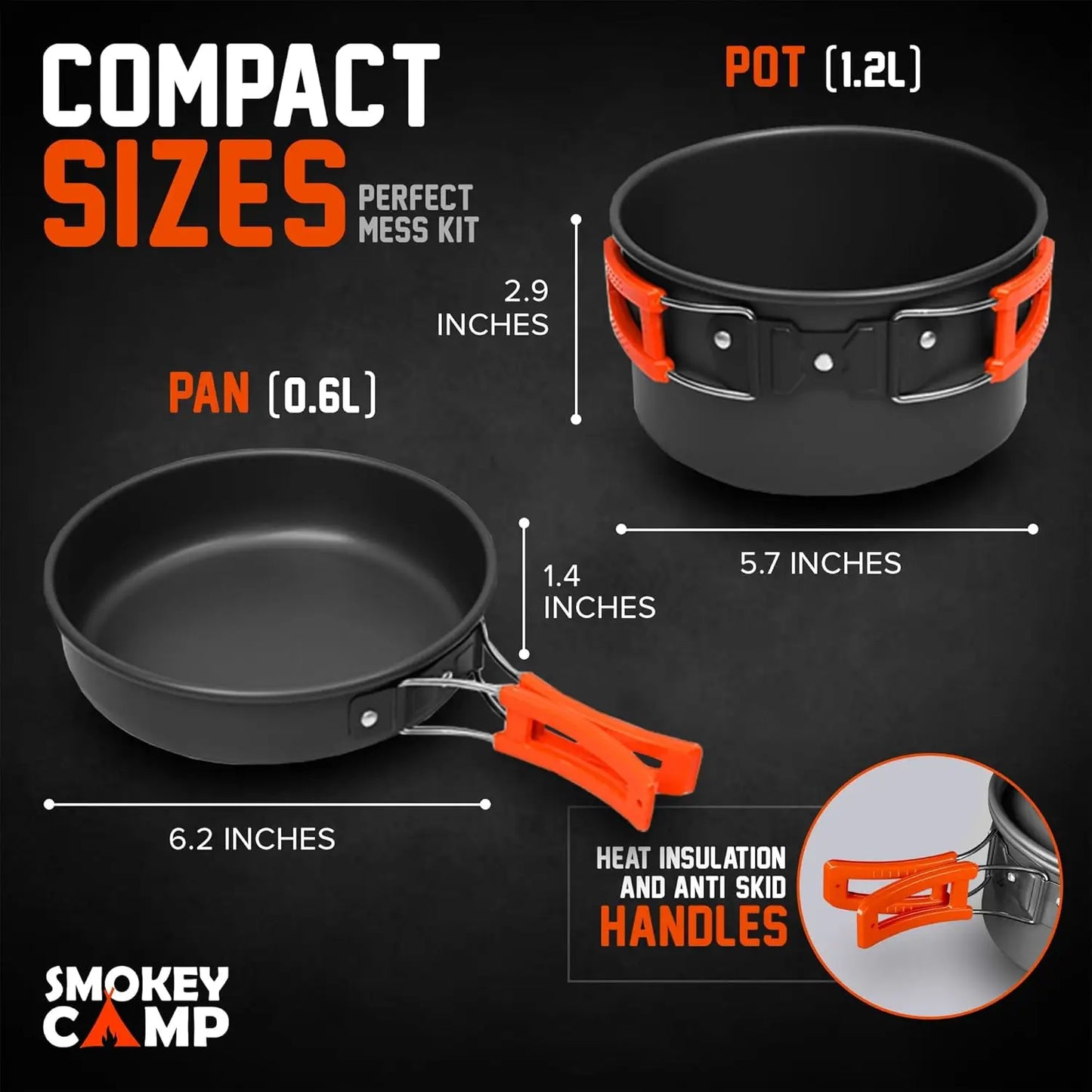 Camping Cookware Mess Kit With Stove All In One Portable