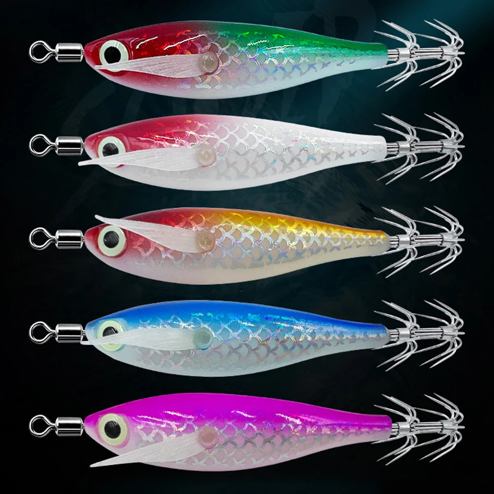 Glow In The Dark Squid Fishing Lure With Dimensional Eyes