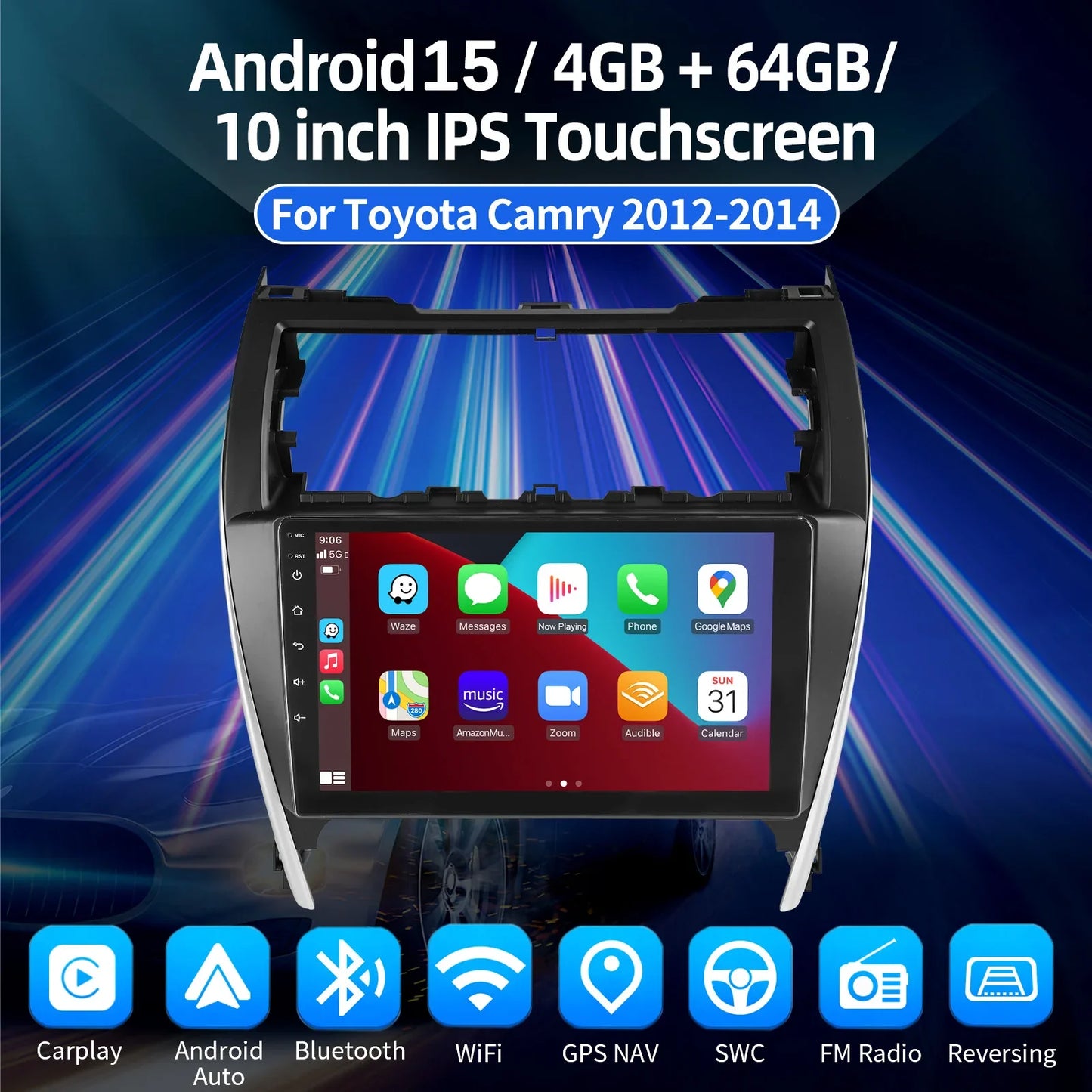 LEEOCAR Android Car Stereo With CarPlay GPS For Toyota Camry