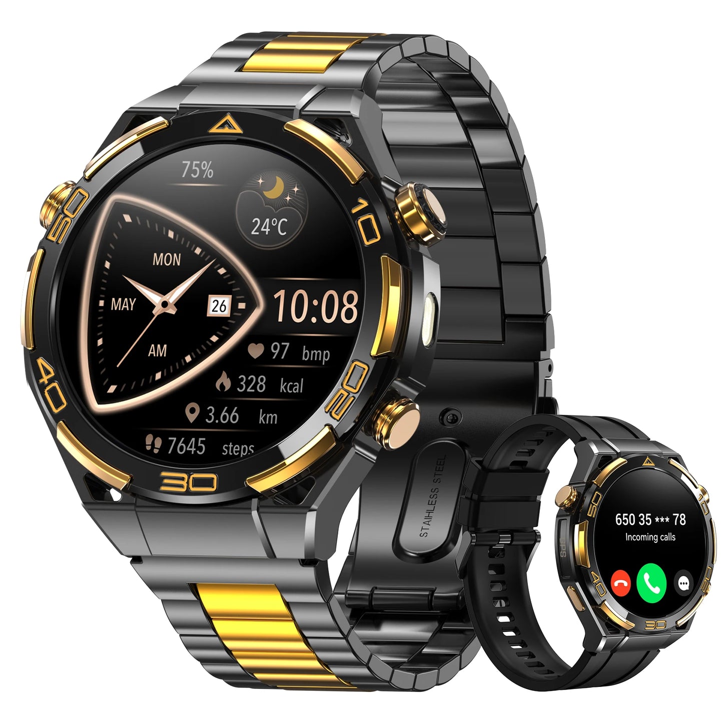 IOWODO W90Pro GPS Smartwatch With Flashlight And Bluetooth