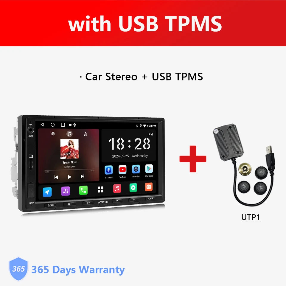 ATOTO Double Din Android Car Stereo System With CarPlay