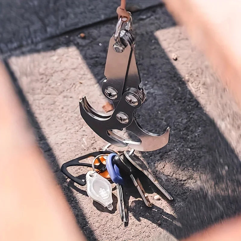 Stainless Steel Folding Grappling Hook for Outdoor Adventures and Emergencies