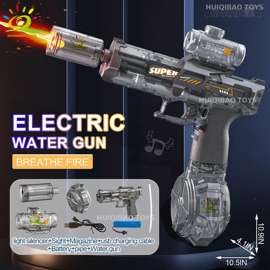 Huiqibao Toys Electric Pulse Water Gun With Flashing Sensor Light