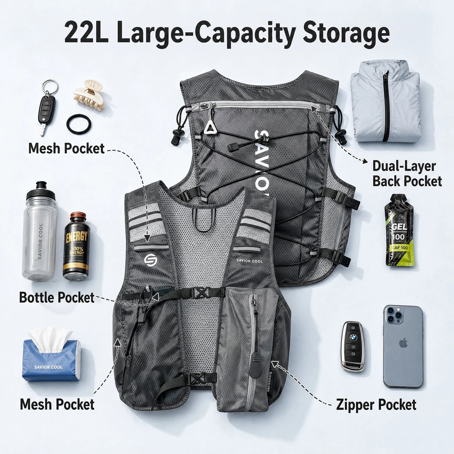 Snow Deer Outdoors Tactical Cooling Vest With Built-In Water Bladder
