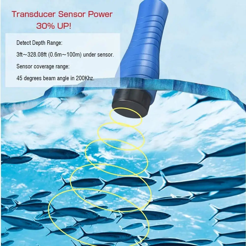 Depth Handheld Fish Finder With Transducer LCD Monitor