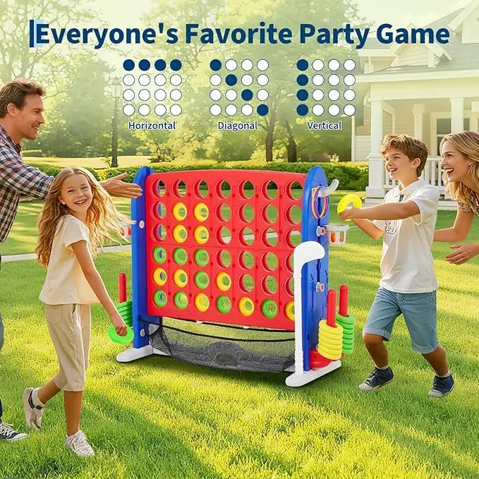 HiMISS Giant Connect 4 Outdoor Multi-Game Set With Carry Bag