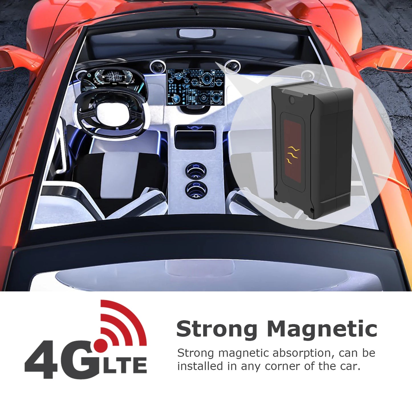 4G LTE GPS Tracker for Vehicles and Motorcycles with 6000mAh