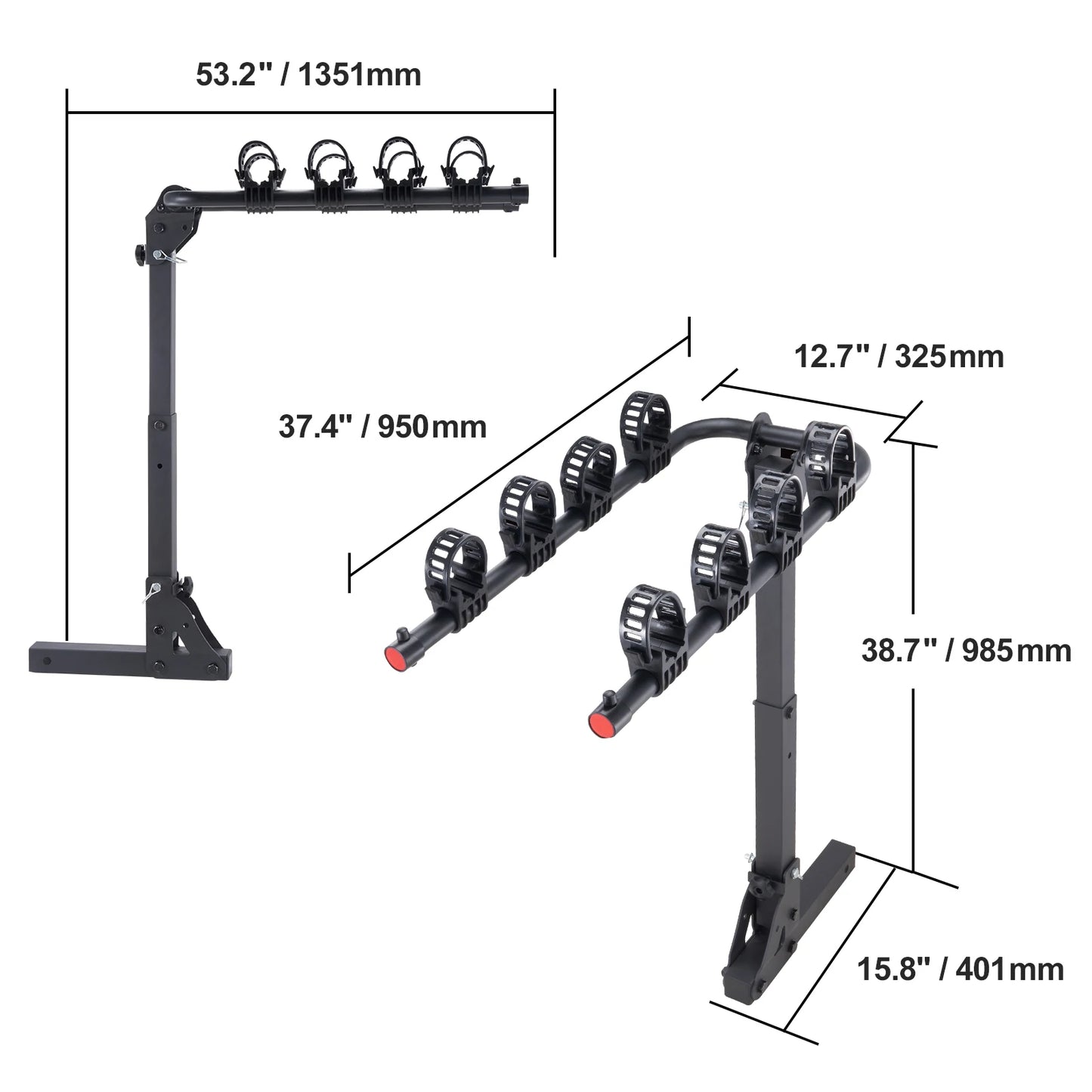 SucceBuy Hitch Mount Bike Rack For 2 Or 4 Bikes