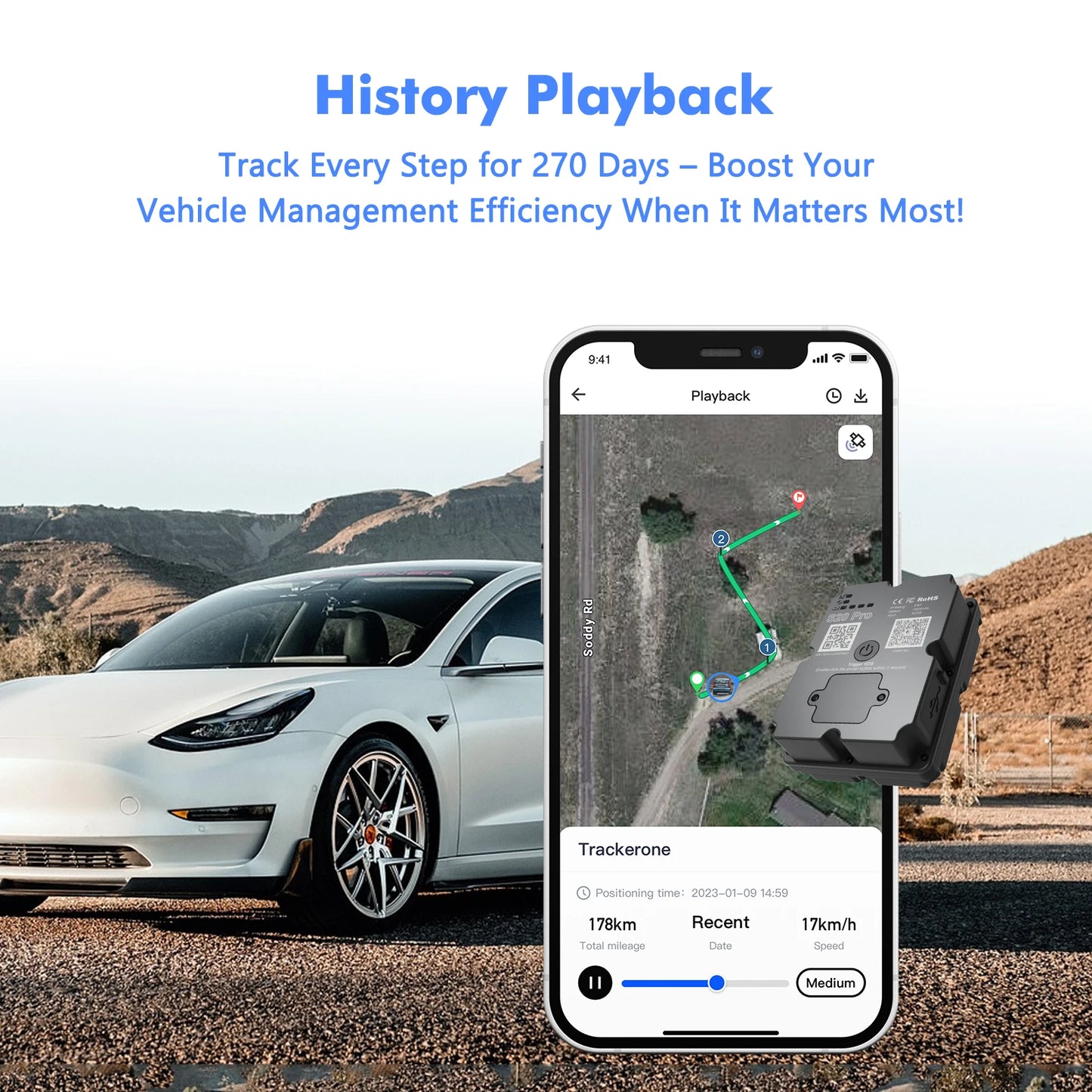 Wanwaytech 4G GPS Anti Theft Device With 7500mAh Battery