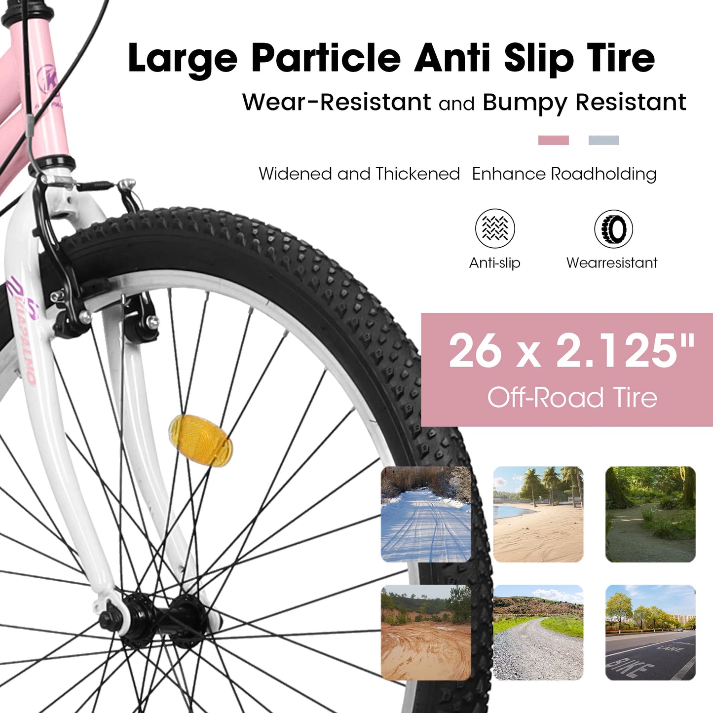 Ecarpat Mountain Bike For Women 21 Speed With V-Brake
