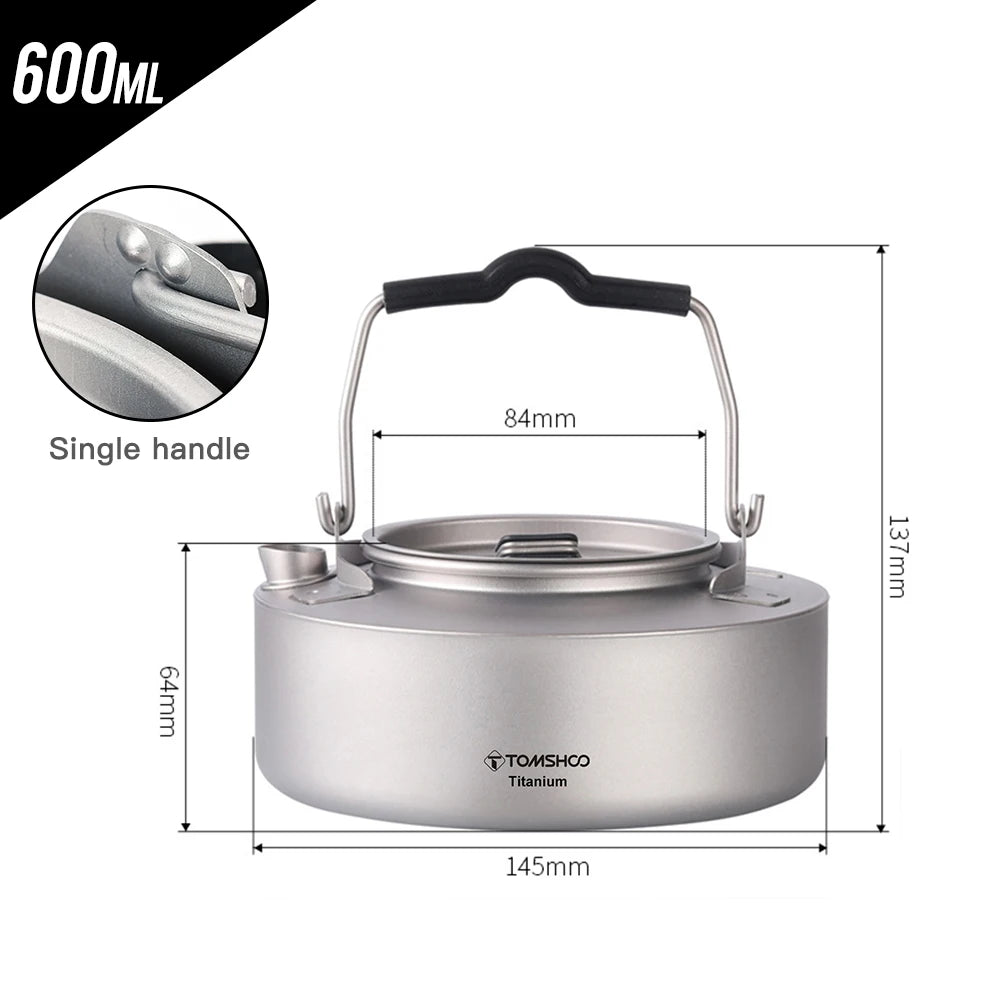 Ultralight Titanium Camping Kettle Portable Coffee Pot For Outdoors